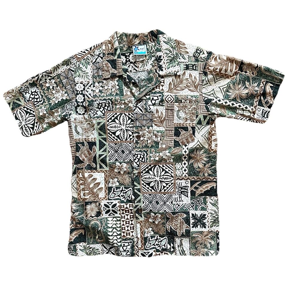 RJC Hawaiian Shirt Boys 16 Short Sleeve Made In USA Aloha Button Up Tropical